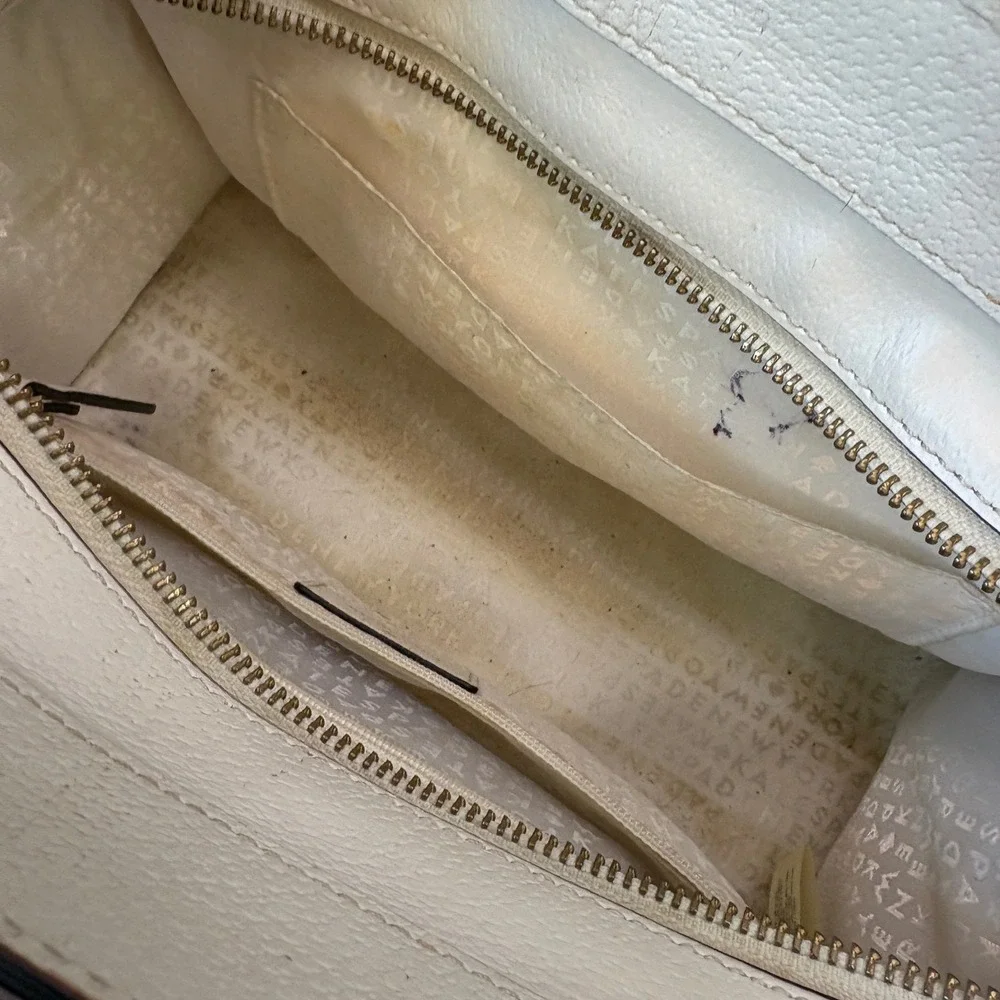 Kate Spade Satchel Bag Womens White Leather Grove Street Caley Handbag Purse